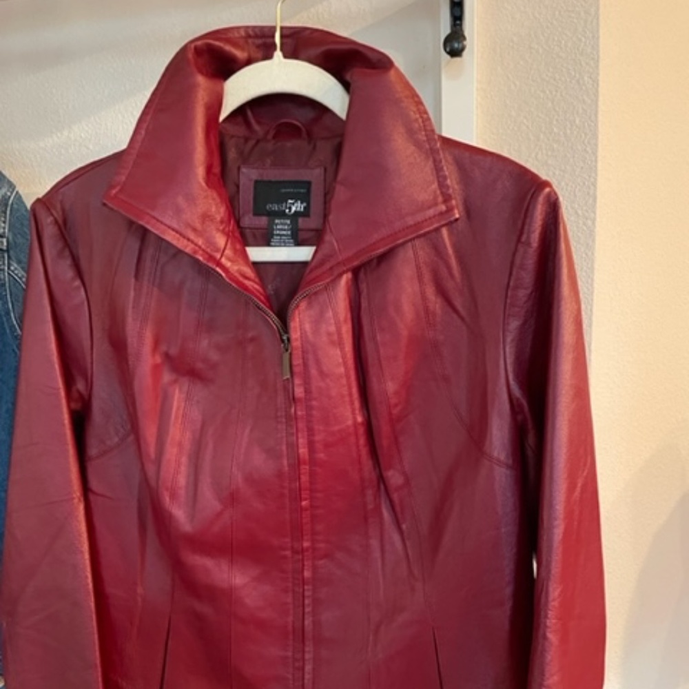 Red Leather (not faux) Jacket